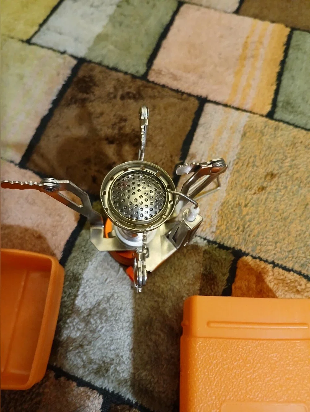 Compact Orange Camping Stove - Portable Play Accessory